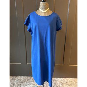 Ces Femme Blue T-shirt Dress Ruffled Sleeves No Size